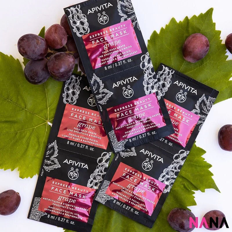 APIVITA Line Smoothing & Firming Face Mask - Grape 12 x 8ml - Image 3