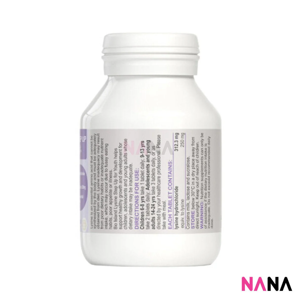 Bio Island Lysine Step Up for Youth 60 Capsules - Image 3
