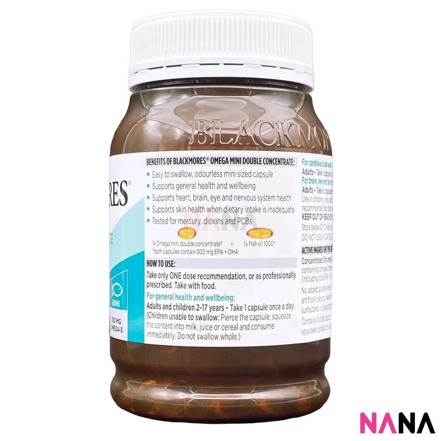 Blackmores Odourless Fish Oil Mini Caps 400 Capsules - Image 2