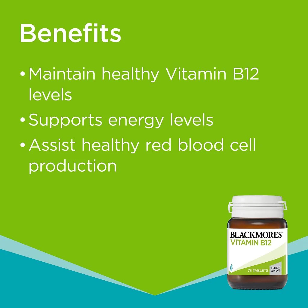 BLACKMORES Vitamin B12 75 Tablets - Image 3