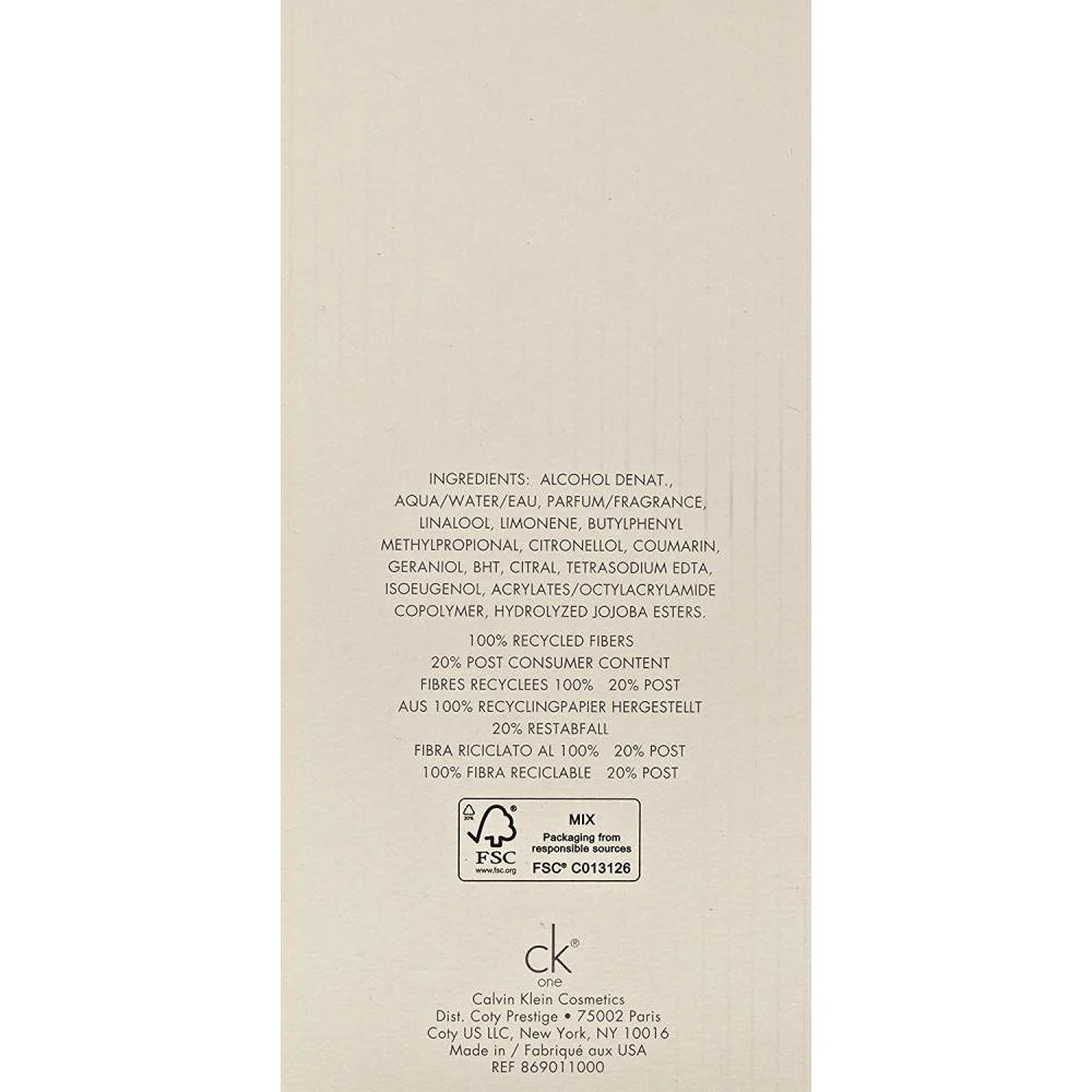 Calvin Klein One EDT for Men and Women (200ml / 6.7oz) - Image 4