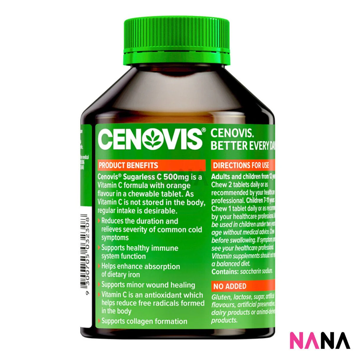 Cenovis Vitamin C 500mg Sugarless 300 Chewable Tablets - Image 5