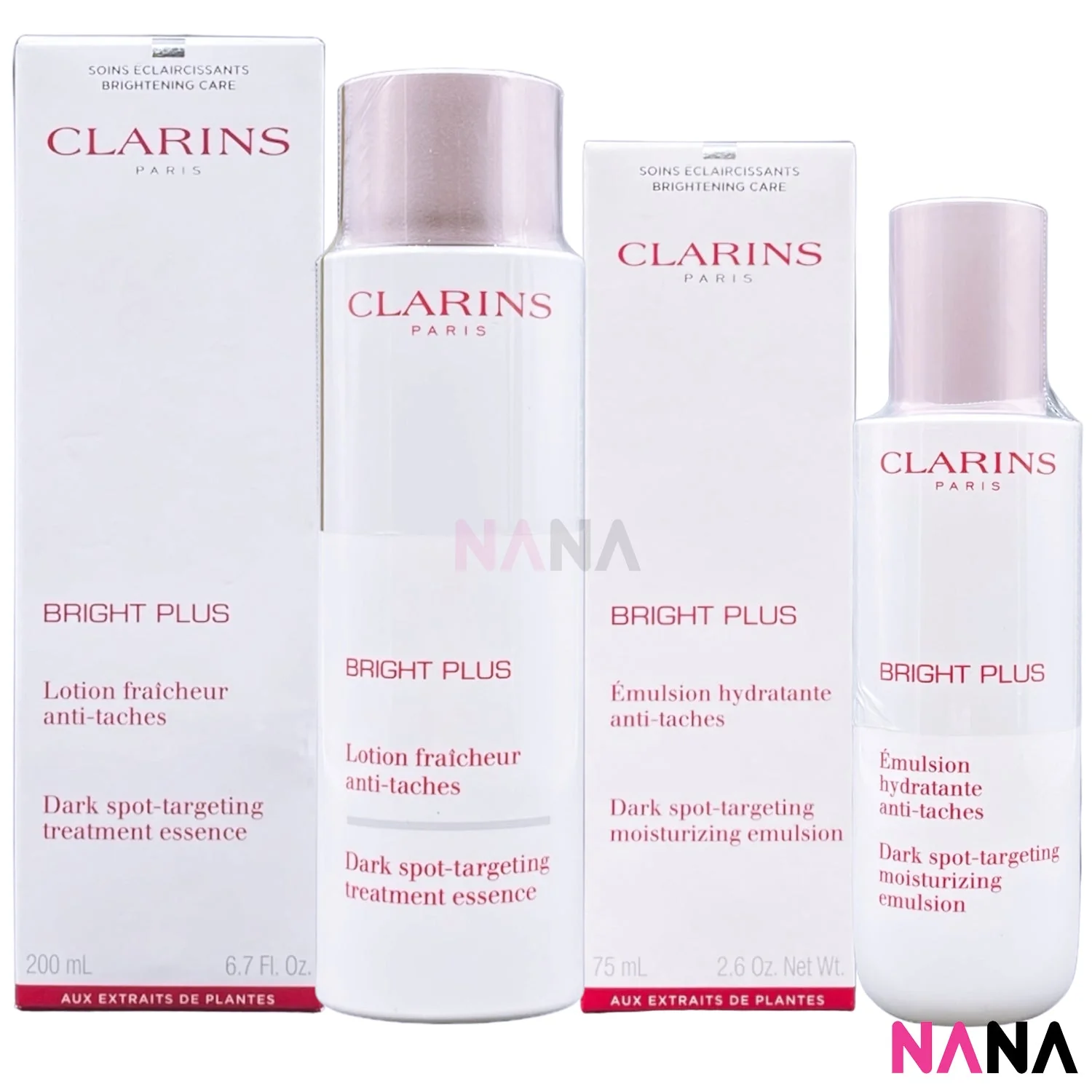 Clarins Bright Plus Treatment Essence 200ml + Bright Plus Dark Spot-Targeting Moisturizing Emulsion 75ml - Image 4