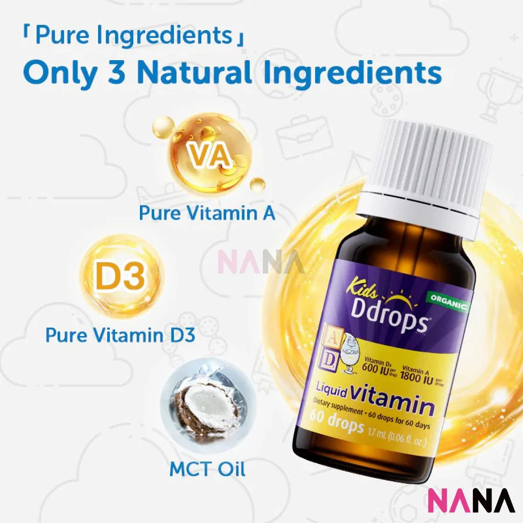 Ddrops Kids Liquid Vitamin A+D3 1.7ml - Image 3