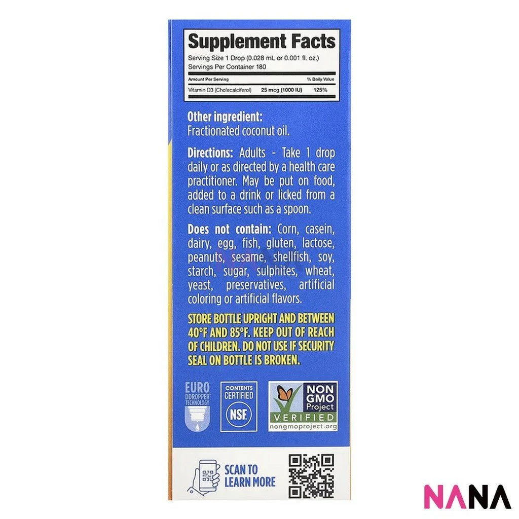 Ddrops VitaminD3 1000IU 180drops 5ml - Image 3