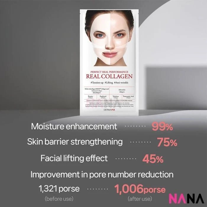 DERMAFiX Perfect Real Performance Collagen100 Mask 8Sheets - Image 4