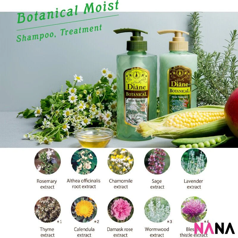 Diane Moist Diane Botanical Moist Shampoo (Nonsilicon) 480ml - Green - Image 4