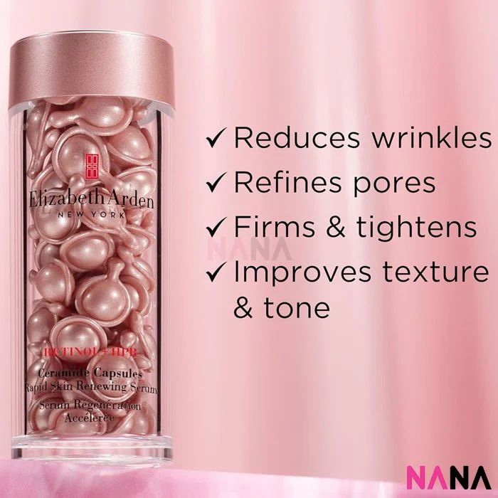 Elizabeth Arden Retinol + HPR Ceramide Capsules Rapid Skin Renewing Serum 90 capsules - Image 4