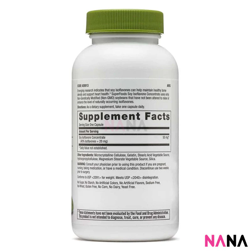 GNC SuperFoods Soy Isoflavone Concentrate 50mg 90 capsules - Image 2