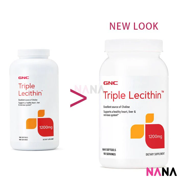 GNC Triple Lecithin 1200 mg 180 Softgels - Image 2