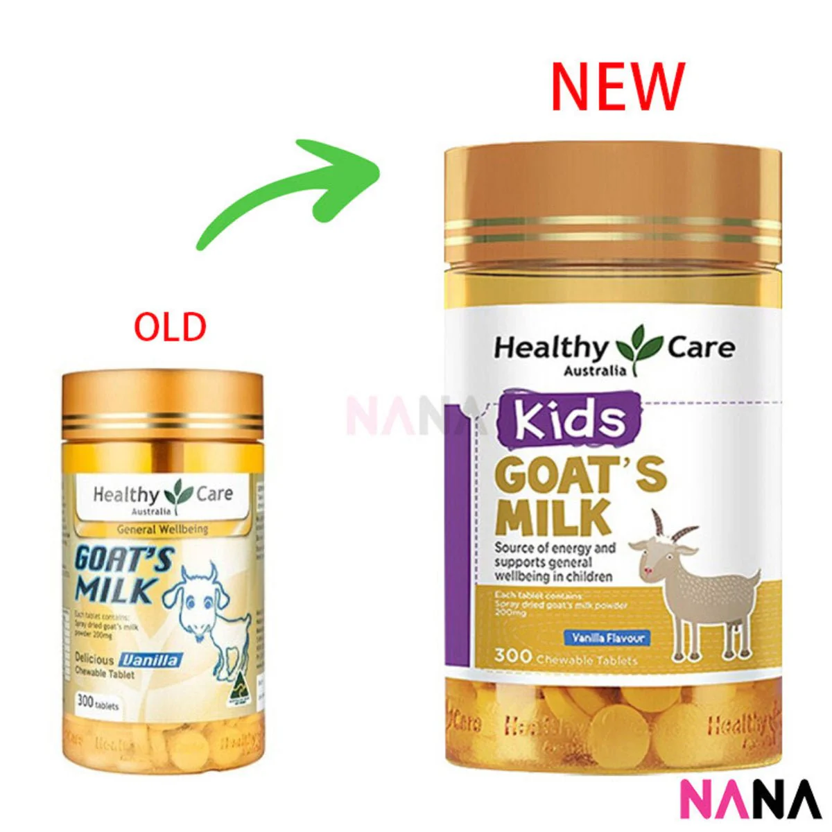 Healthy Care Goat Milk Vanilla Flavour Chewable 300 Tablets - Image 2