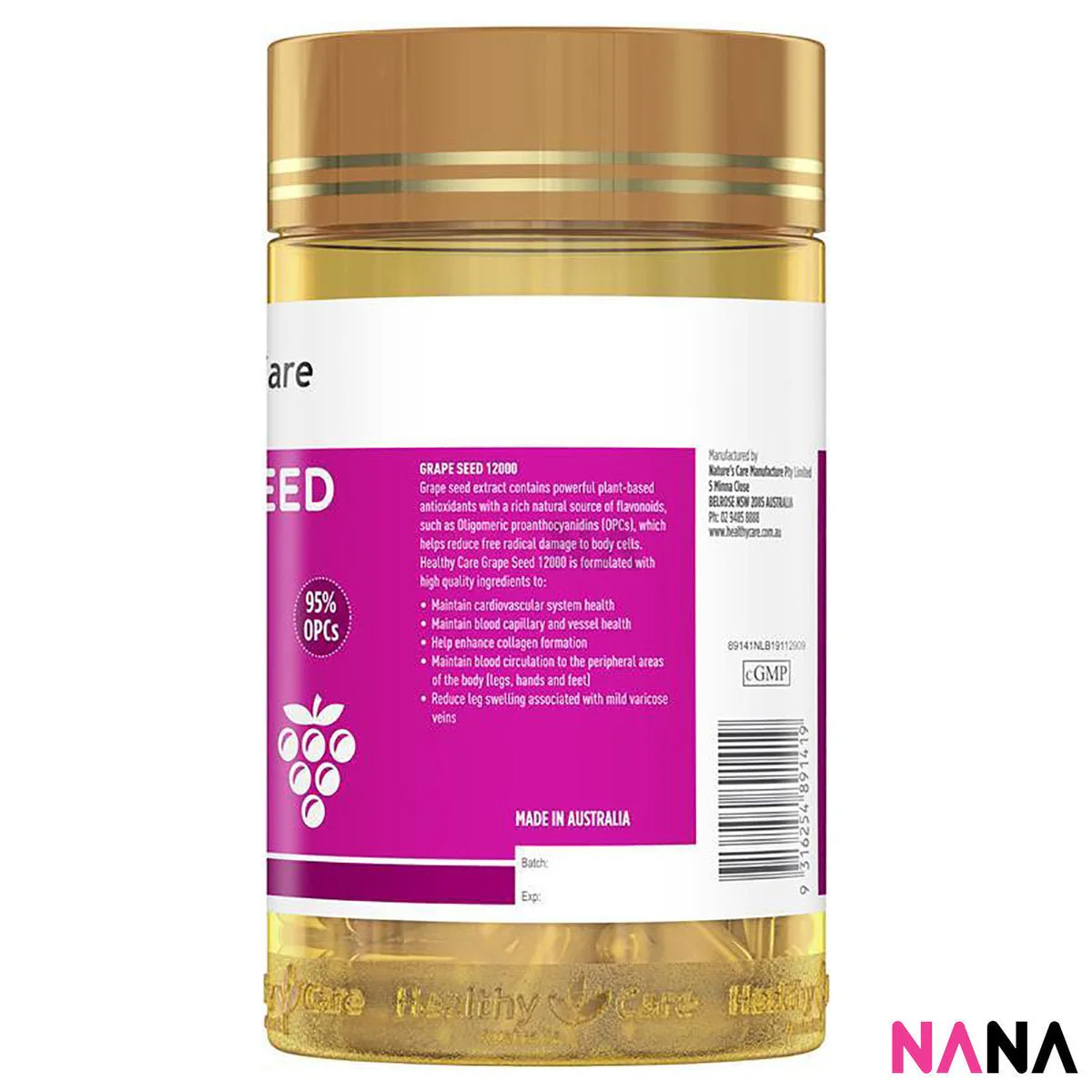 Healthy Care Grape Seed Extract 12000 Gold Jar 300cap - Image 4