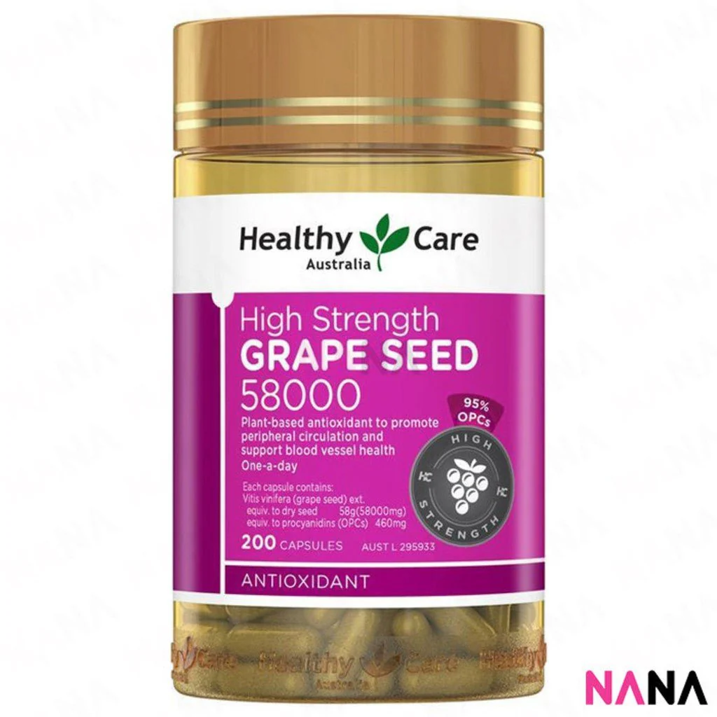 Healthy Care Grape Seed Extract 58000mg 200 Capsules - Image 2