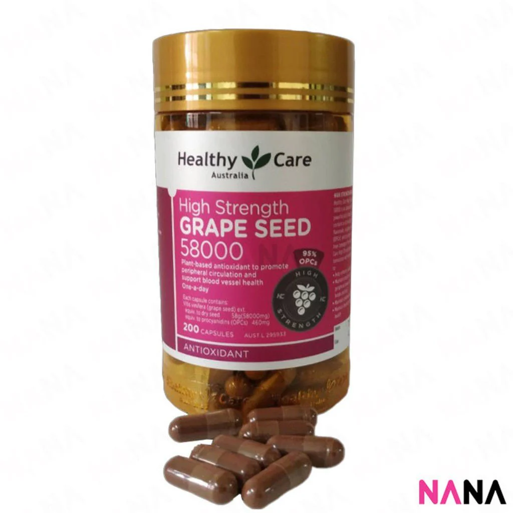 Healthy Care Grape Seed Extract 58000mg 200 Capsules - Image 4