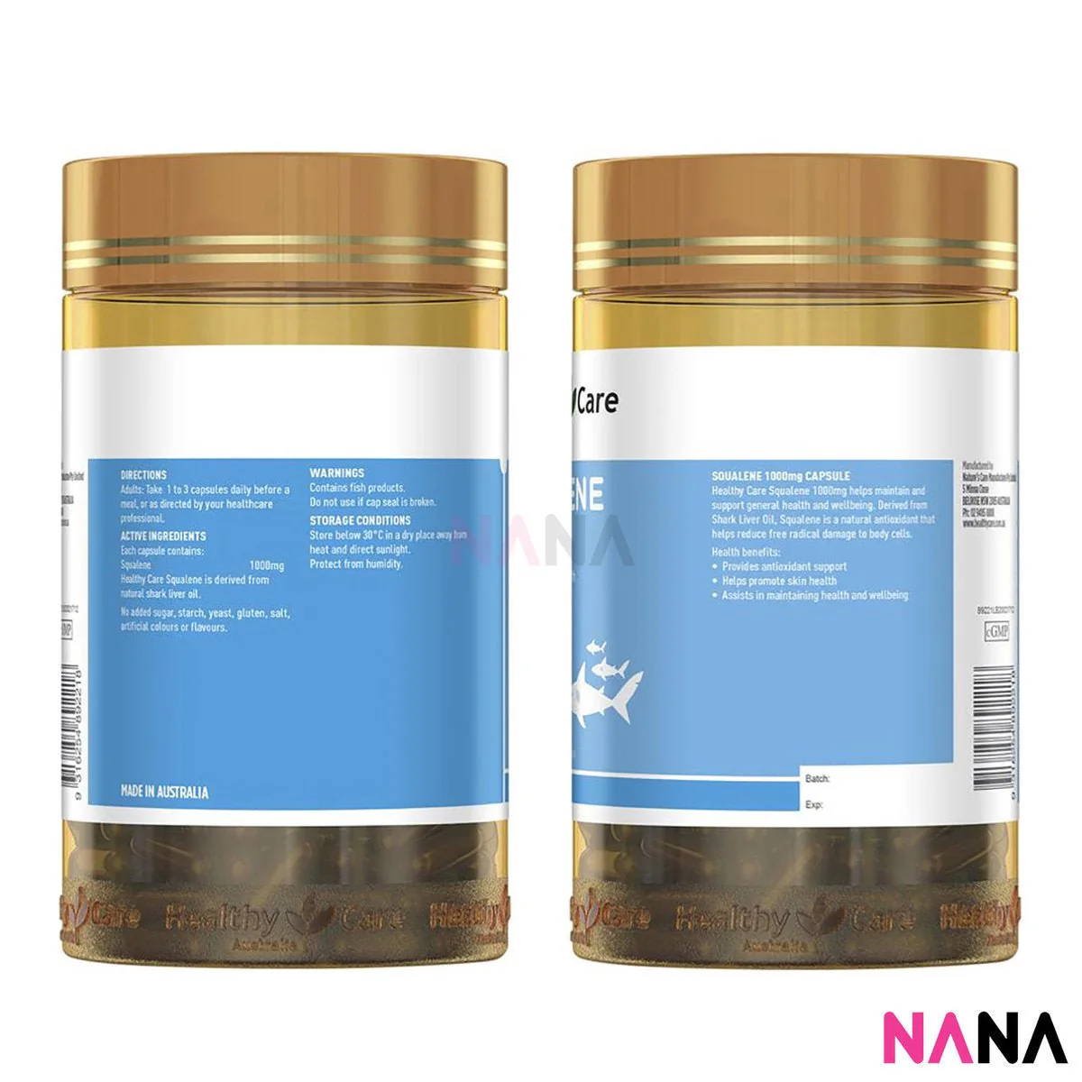 Healthy Care Squalene 1000mg 200 Capsules - Image 3