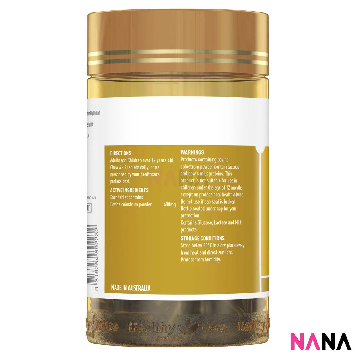Healthy Care Super Colostrum 400mg 200 Chewable Tablets - Image 5