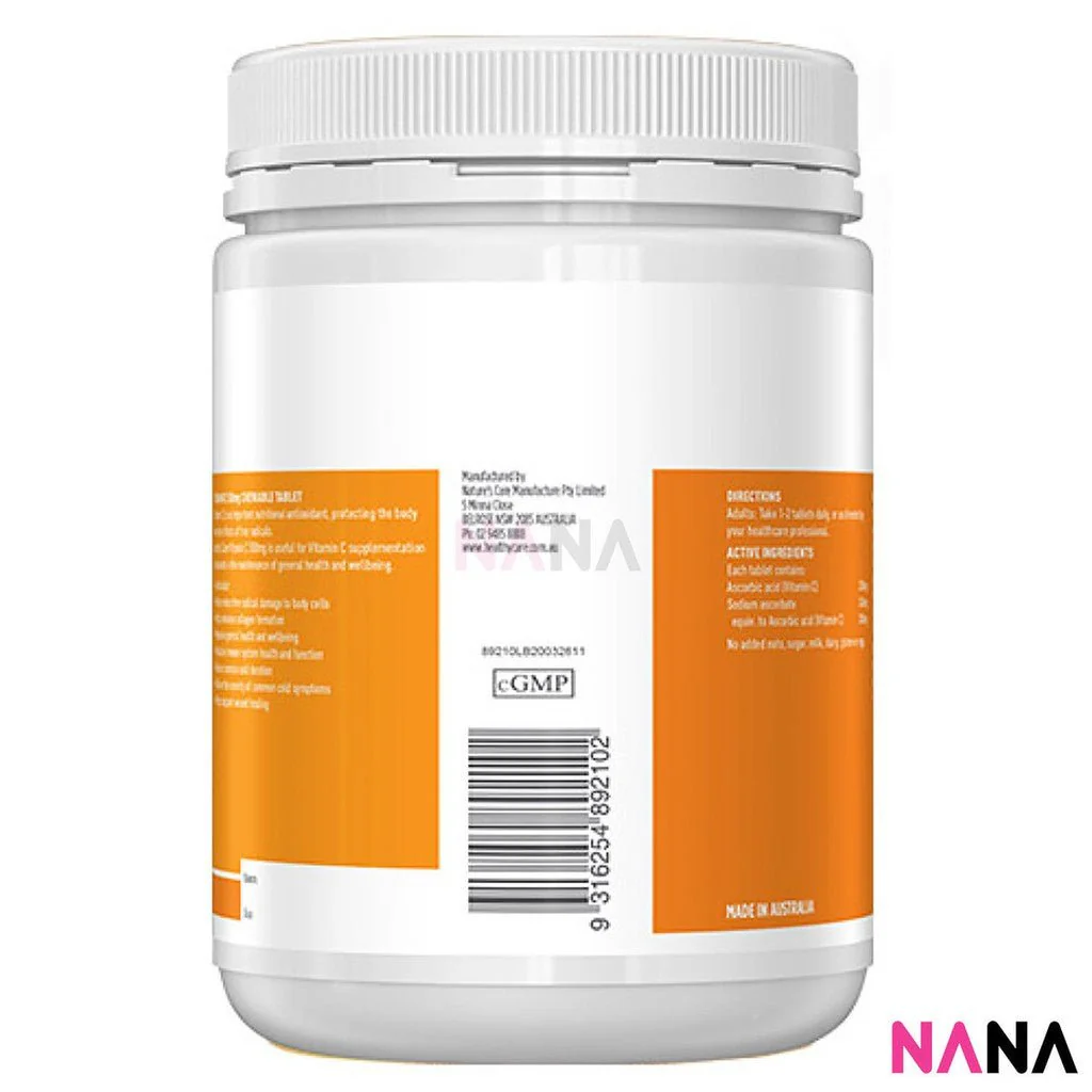 Healthy Care Vitamin C 500mg Chewable 500cap - Image 4
