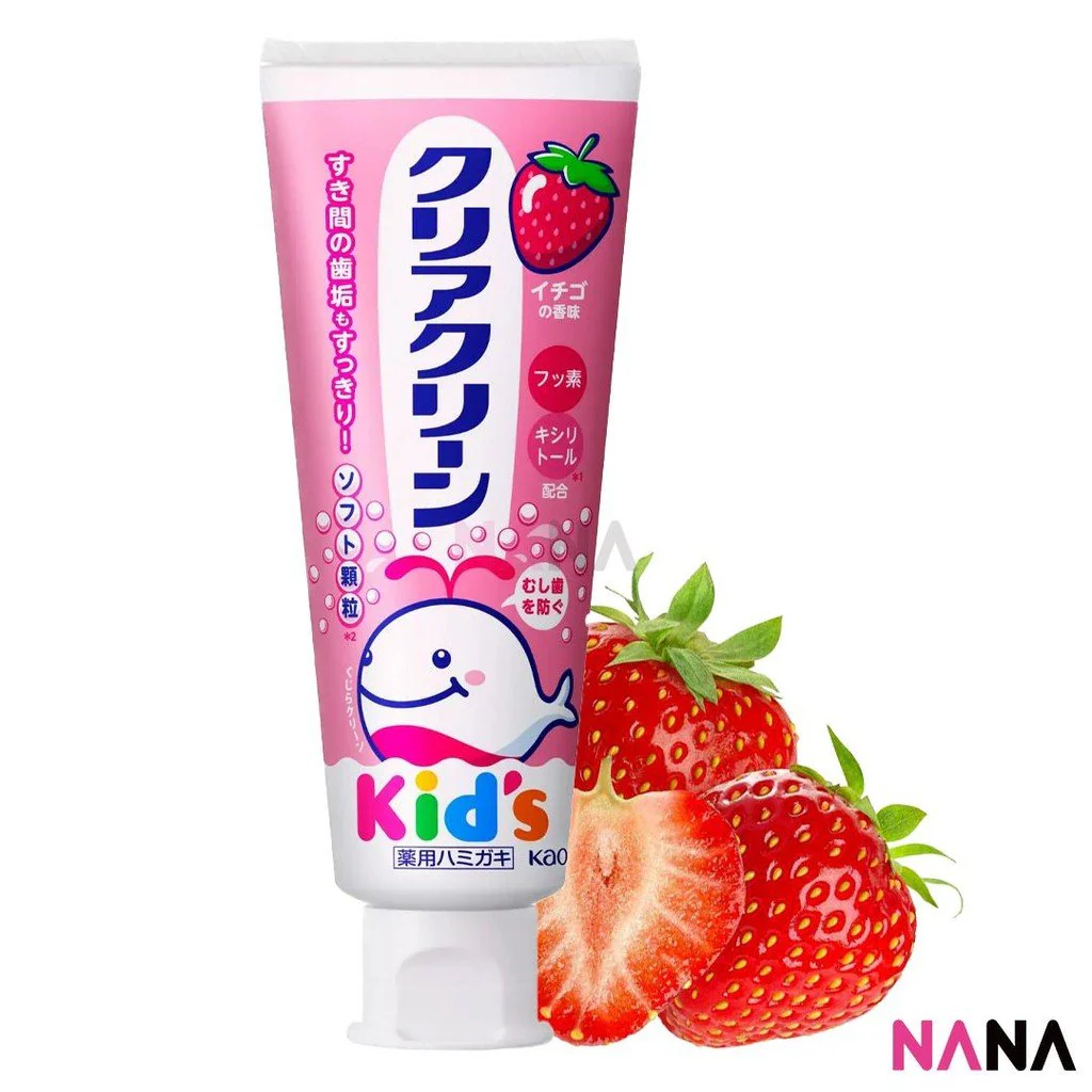 KAO CLEAR CLEAN Kid's Toothpaste - Strawberry Flavor 70g - Image 2