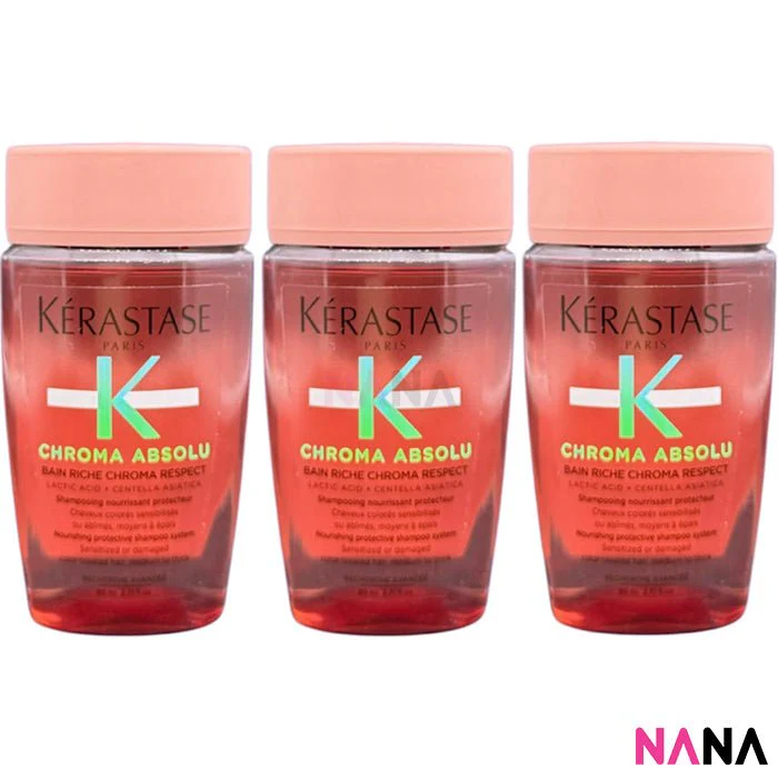 KÉRASTASE Chroma Absolu Riche Bain Chroma Respect Shampoo Sample Pack (80ml x 3/2/1) - Image 4