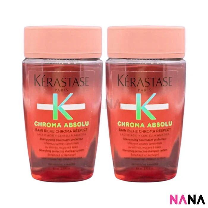 KÉRASTASE Chroma Absolu Riche Bain Chroma Respect Shampoo Sample Pack (80ml x 3/2/1) - Image 5