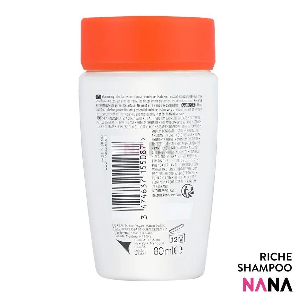 KERASTASE Nutritive Bain Satin Riche Shampoo Sample Pack (80ml x 3/2/1) - Image 2