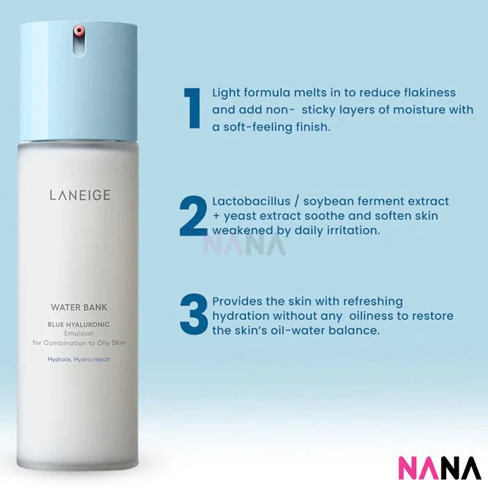 Laneige Water Bank Blue Hyaluronic Emulsion 120ml (For Combination to Oily Skin) - Image 5