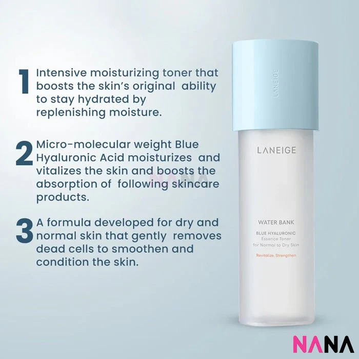 Laneige Water Bank Blue Hyaluronic Toner 160ml (for Normal to Dry Skin) - Image 6