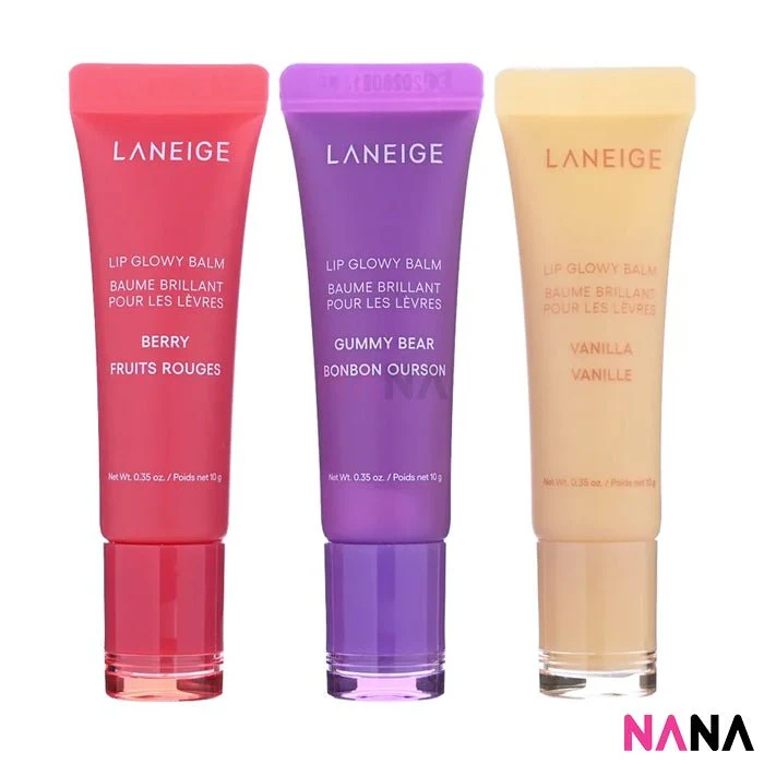 LANEIGE Lip Glowy Balm Set (#Berry、#Gummy、#Vanilla) 10g x3 - Image 2