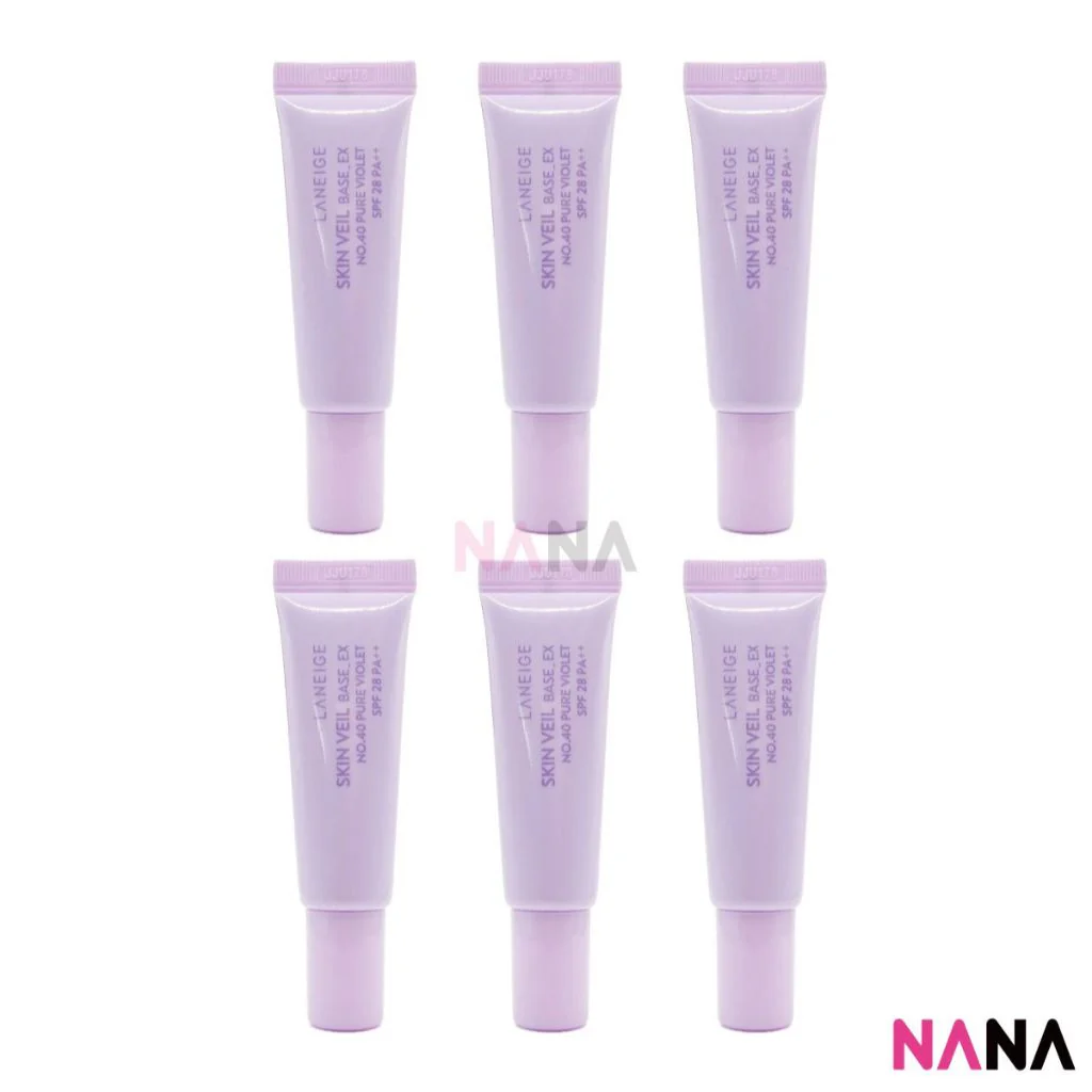 Laneige Skin Veil Base EX SPF28 PA++ #No. 40 Pure Violet Sample Pack (10ml x 6/3) - Image 5