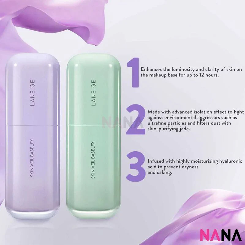 LANEIGE Skin Veil Base EX SPF28 PA++ #No. 60 Mint Green 30ml - Image 3