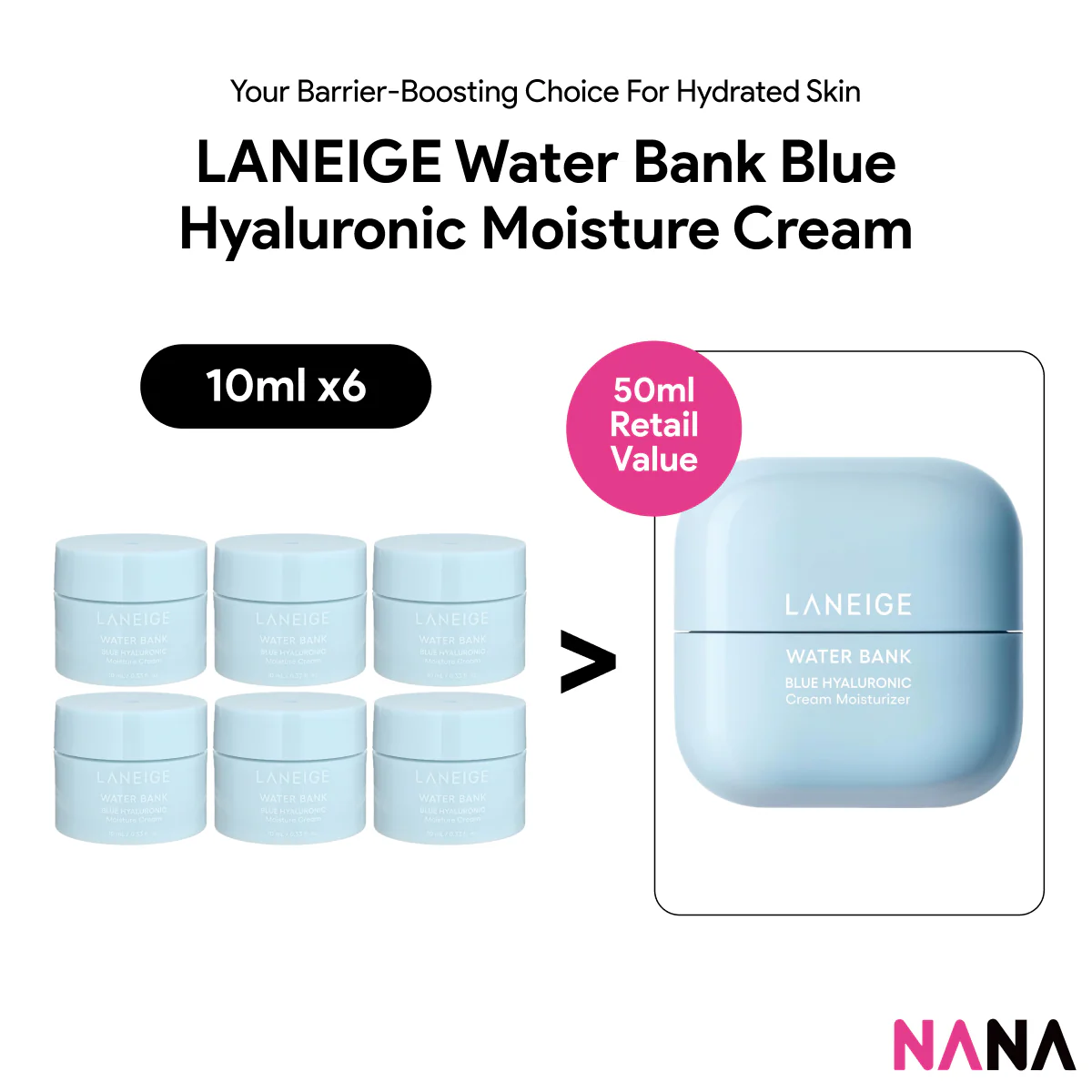 LANEIGE Water Bank Blue Hyaluronic Moisture Cream Sample Pack (10ml x 3/6)