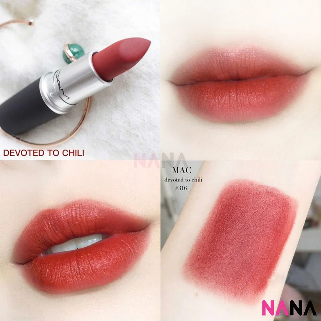 MAC Matte Lipstick Power Kiss Lipstick - Devoted To Chili 3g - Image 3