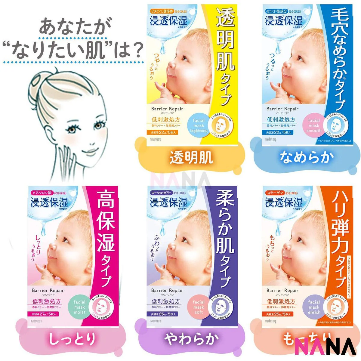 MANDOM Barrier Repair Facial Mask Acid Super Moist 5 Sheets - Image 7