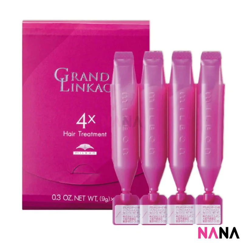 Milbon Grand Linkao Hair Treatment - 4x (9g x 4pcs) [For Coarse Hair] x 2 - Image 3