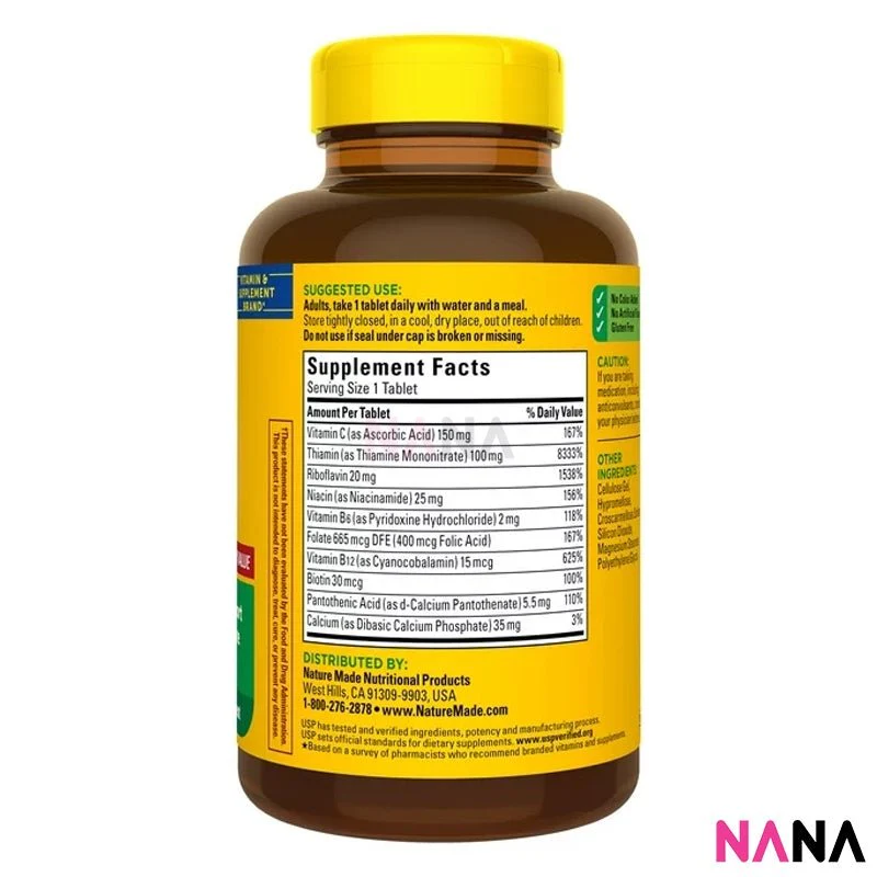 Nature Made Super B-Complex with Vitamin C 460 Tablets - Image 3