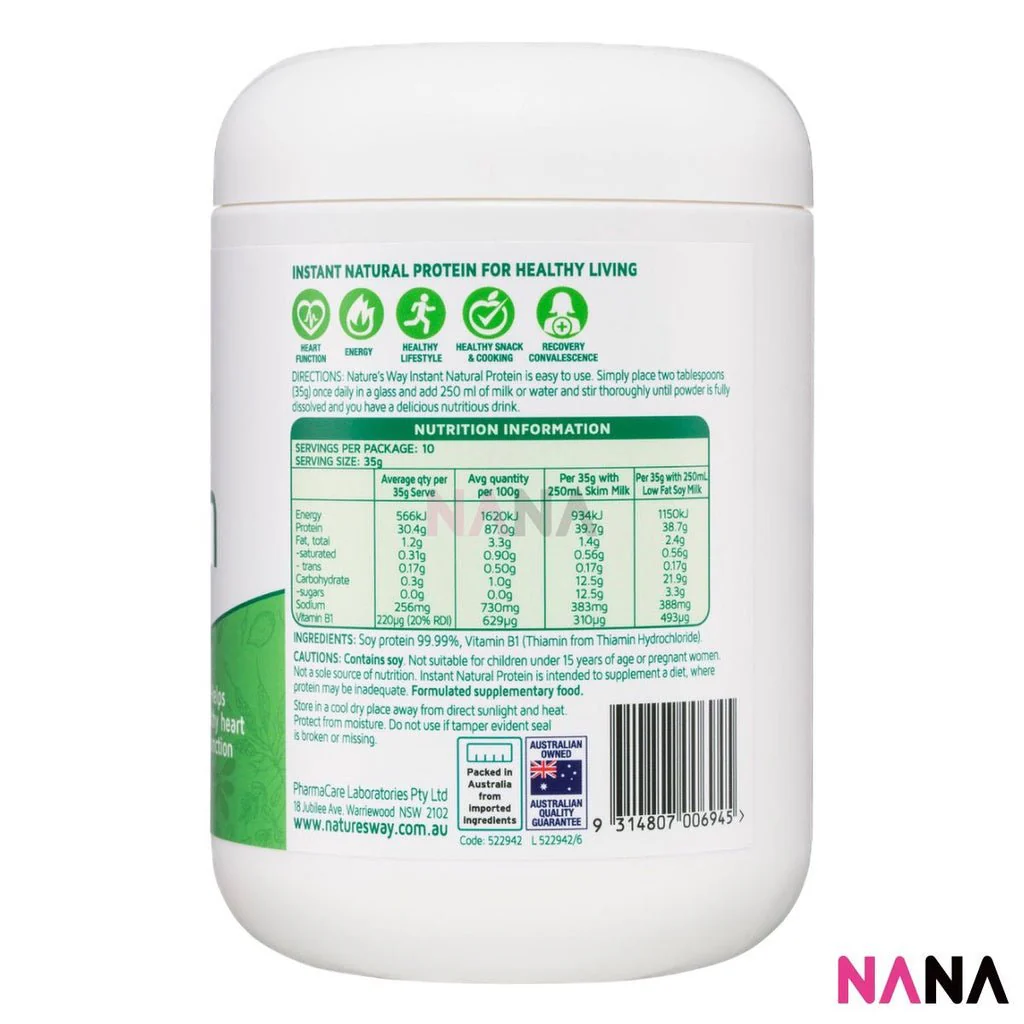 Nature's Way Instant Natural Protein Unflavoured 375g - Image 2