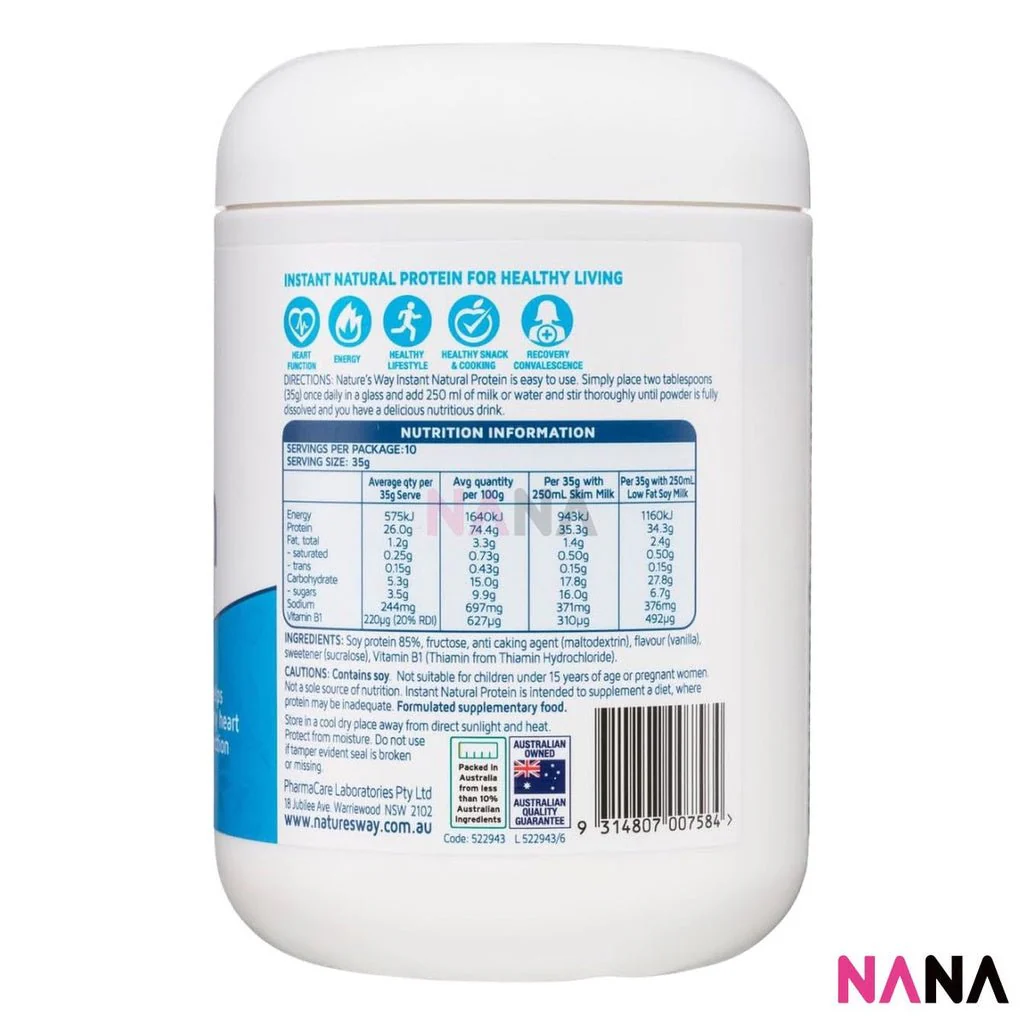 Nature's Way Instant Natural Protein Vanilla 375g - Image 2