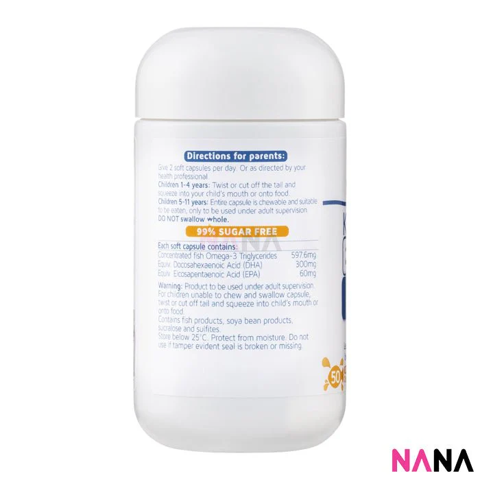 Nature's Way Kids Smart Bursts Student DHA 300mg Tirple Strength 50 Soft Capsules - Image 2