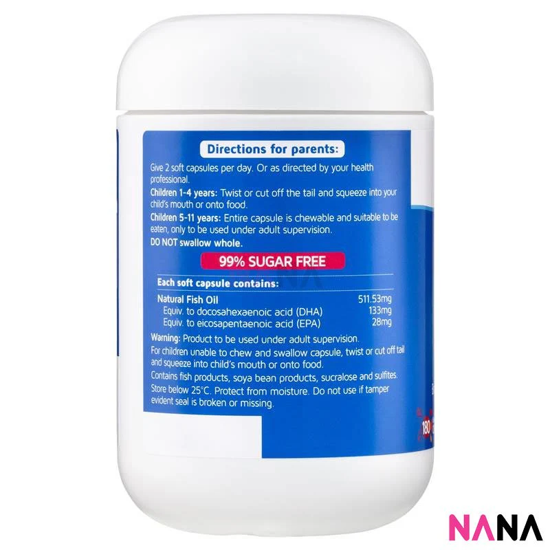 Nature's Way Kids Smart Bursts High DHA Omega-3 Fish Oil Trio 180 Capsules - Image 3
