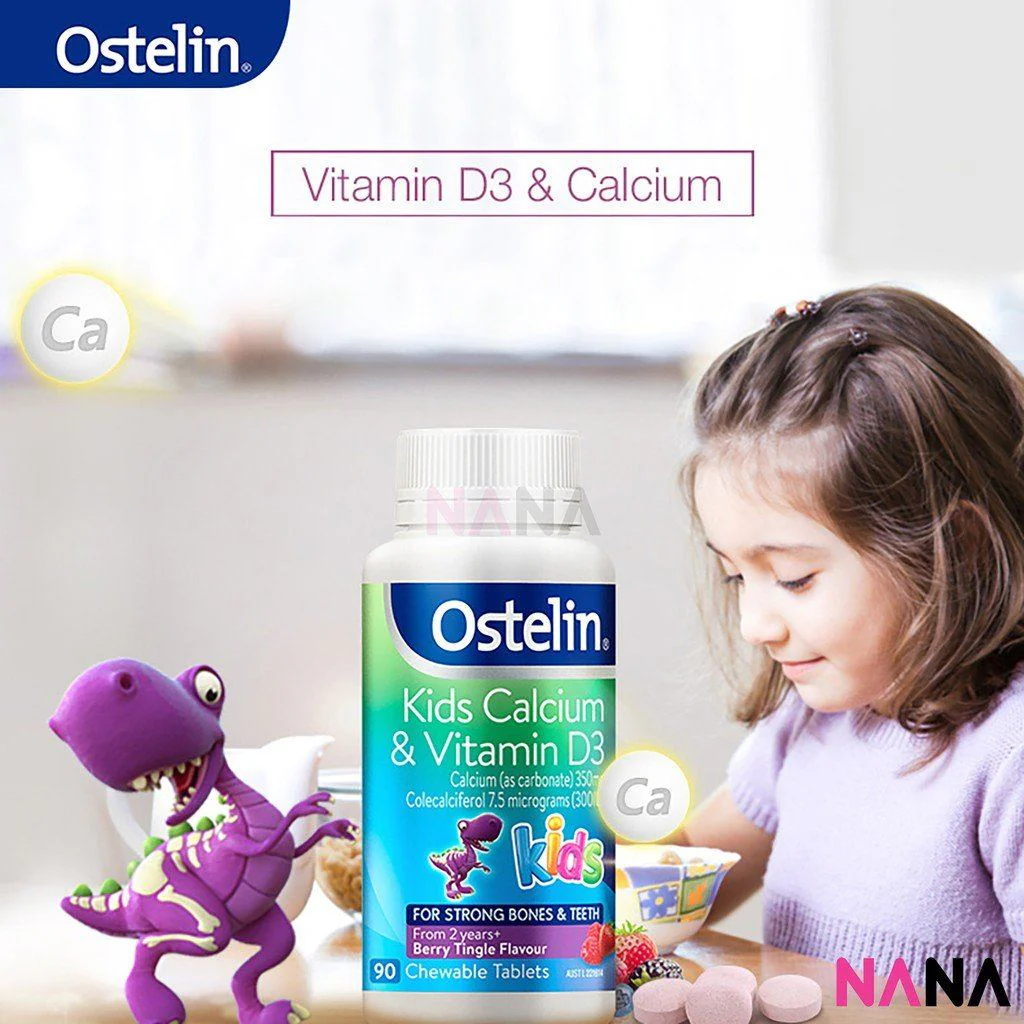 Ostelin Vitamin D & Calcium 90 Chewable Tablets for Kids [New Packaging] - Image 3