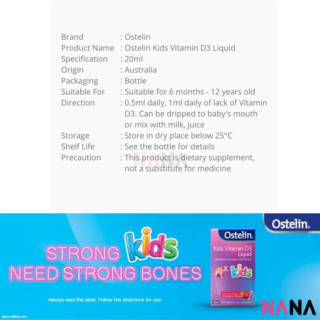 Ostelin Kids Vitamin D3 Liquid 20ml - Image 6