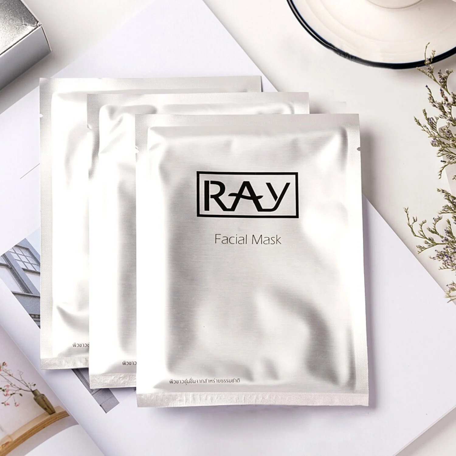 Ray Facial Silk Mask - Silver (10 Sheets) - Image 3