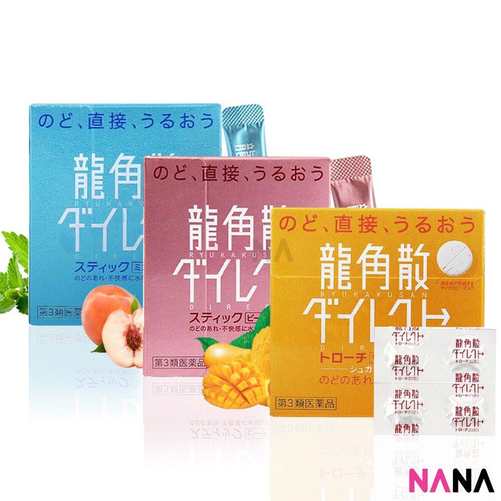 Ryukakusan Sore Throat Direct Stick & Candy Combo (16 x Mint+16xPeach+20x Mango) - Image 5