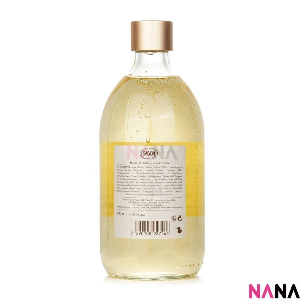 SABON Shower Oil - Patchouli Lavender Vanilla 500ml - Image 3