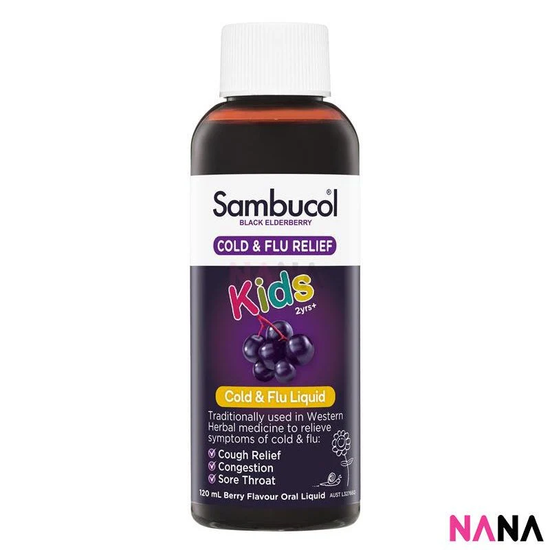 Sambucol Black Elderberry Cold & Flu Kids Liquid - Berry Flavour 120ml - Image 3