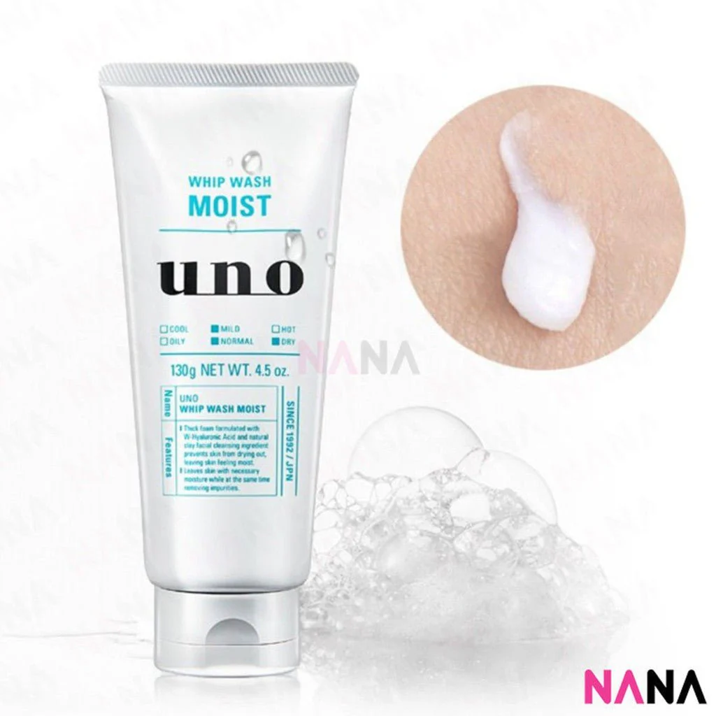 Shiseido Uno Men's Face Wash Whip Moist - Green 130g x2 - Image 3