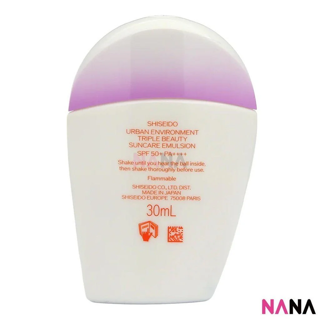 SHISEIDO Urban Environment Triple Beauty Suncare Emulsion SPF 50+ PA++++ 30ml - Image 3