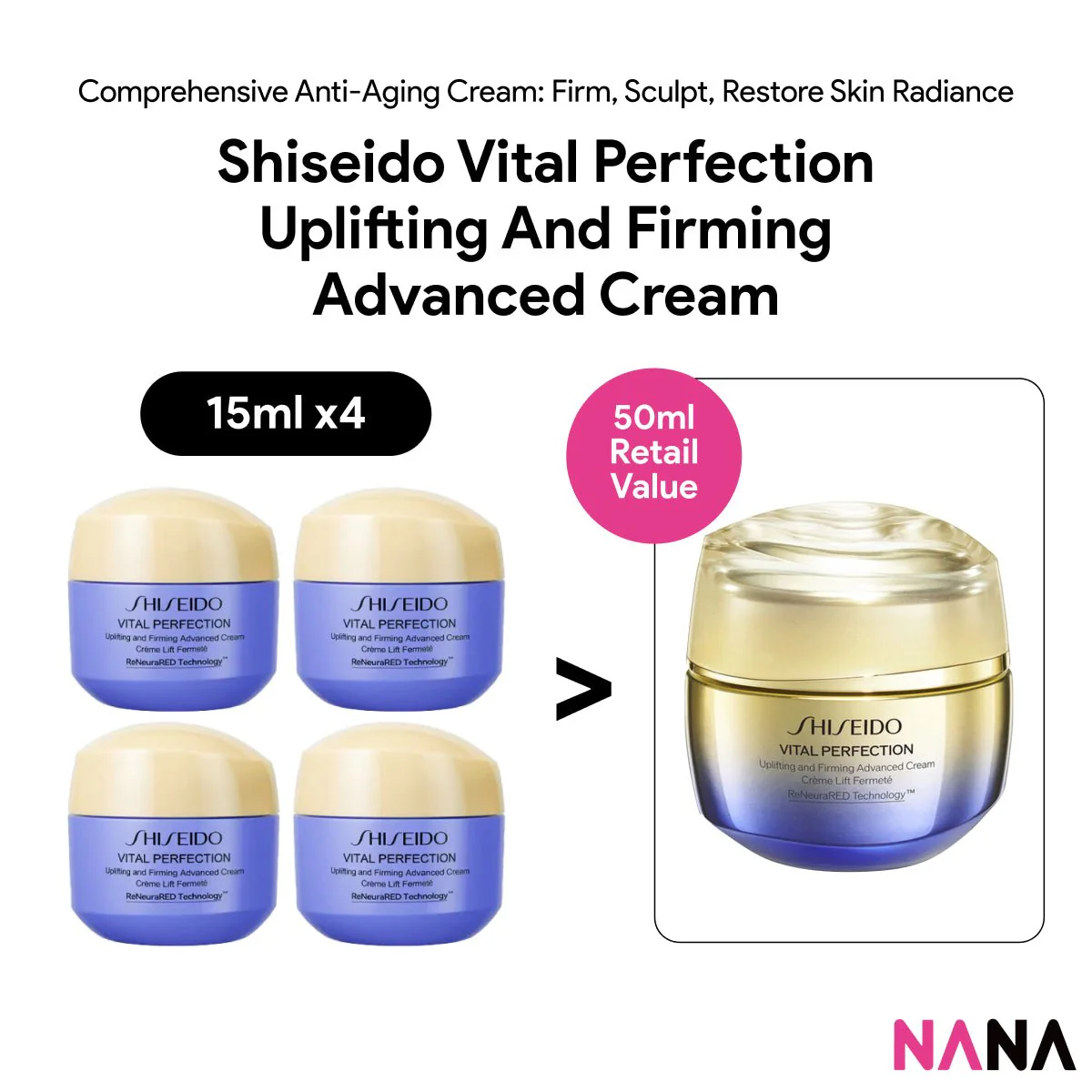 Shiseido VITAL PERFECTION Uplifting and Firming Advanced Cream Sample Pack (15ml x 4/2)