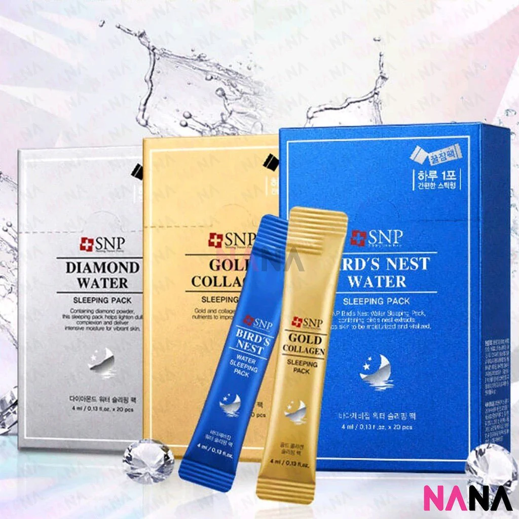 SNP Gold Collagen Sleeping Pack 4ml x 20pcs - Image 4