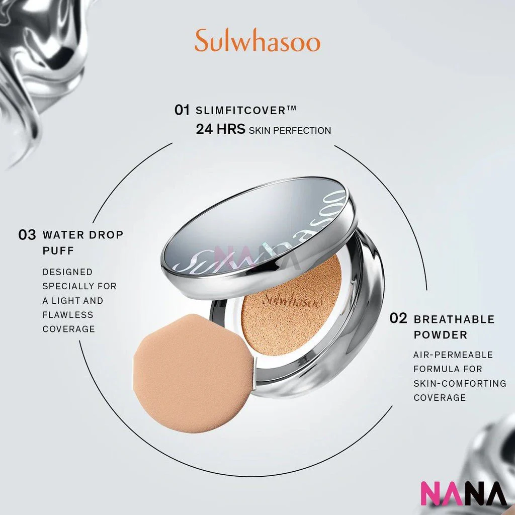 SULWHASOO Perfecting Cushion Airy SPF50+ PA+++ 17N1 VANILLA (15g + 15g Refill) - Image 5